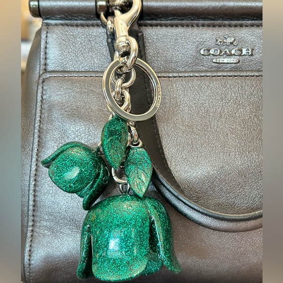 COACH TeaRose Key Ring/Bag Charm - Picture 3 of 5